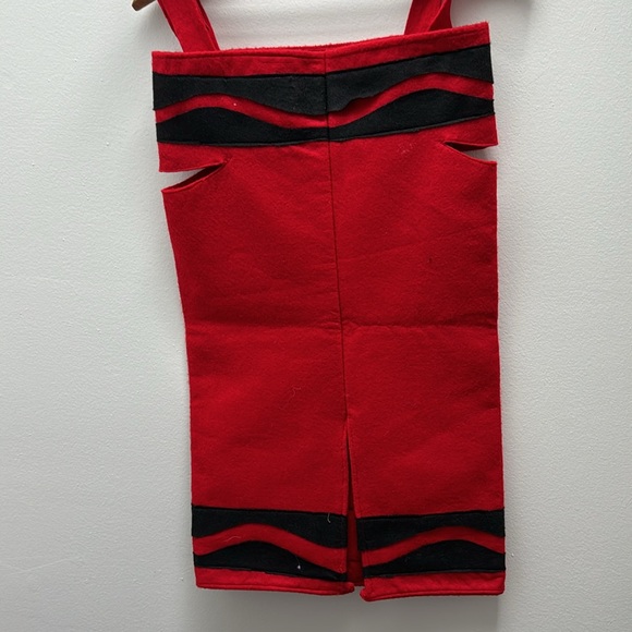 Handmade Red Crayon Felt Dress Costume - Picture 4 of 5